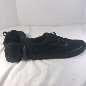 Vans Mens Old Skool Triple Black Low Top Lace Up Skateboard Shoes Sneakers 9.5
